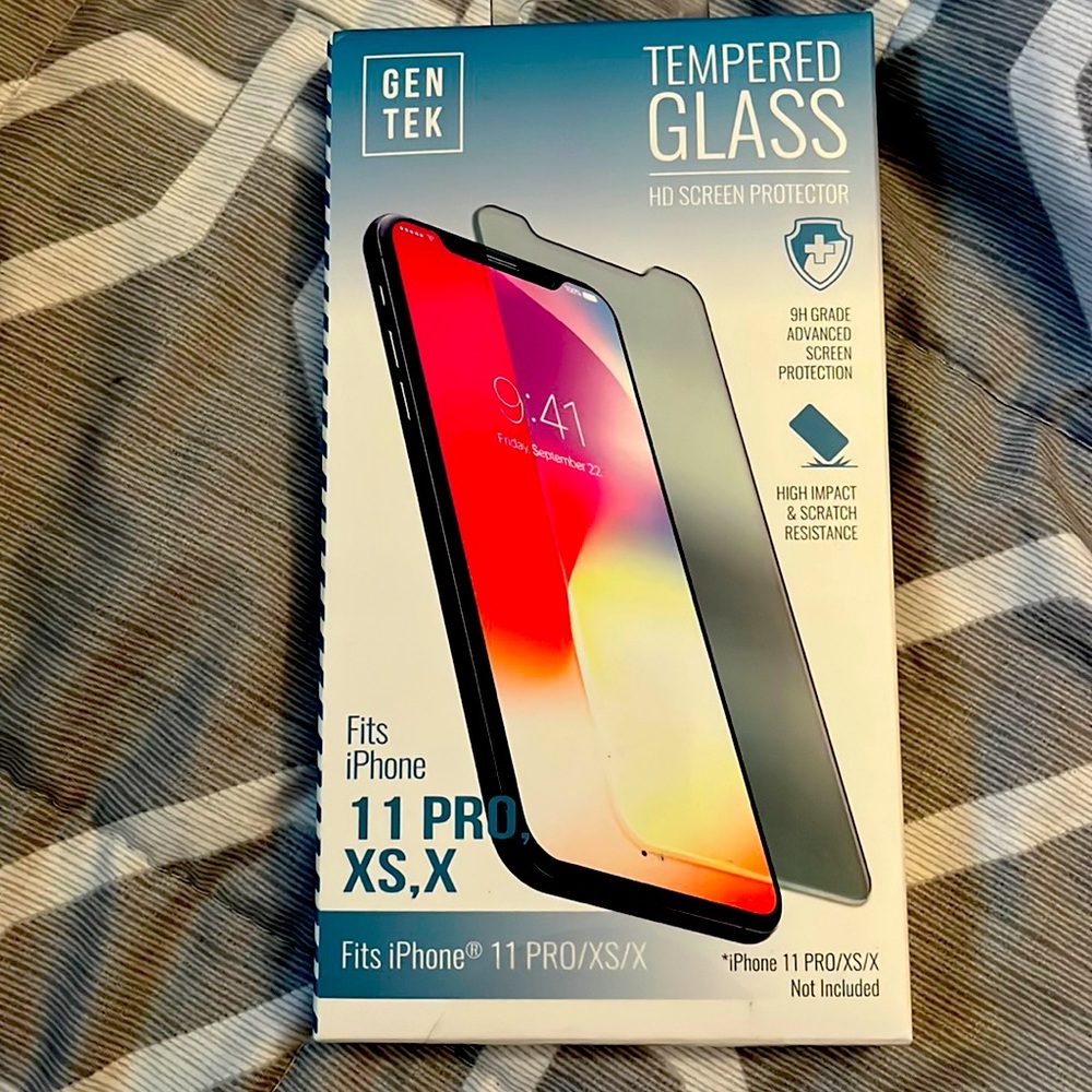 iPhone Pro tempered glass HD screen protector by GENTEK, for iPhone 11 PRO,XS,X